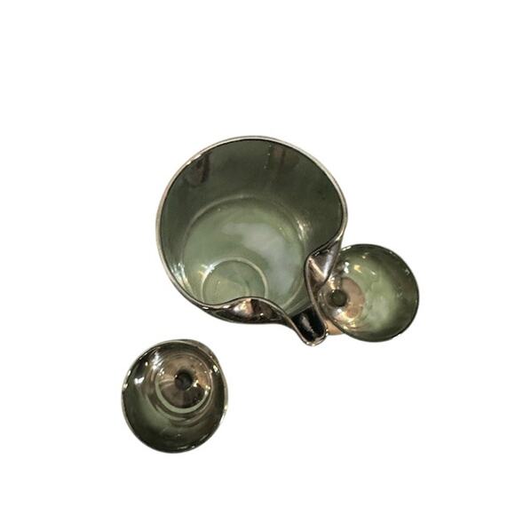 Martini Glassware Set Clear Black Stir Rod Pitcher 2 Glasses VTG Collectible - Picture 8 of 11